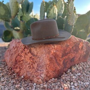 Vintage Beaver Brand Fur Felt Brown Western Hat Cowboy Festival Hat USA 6 7/8